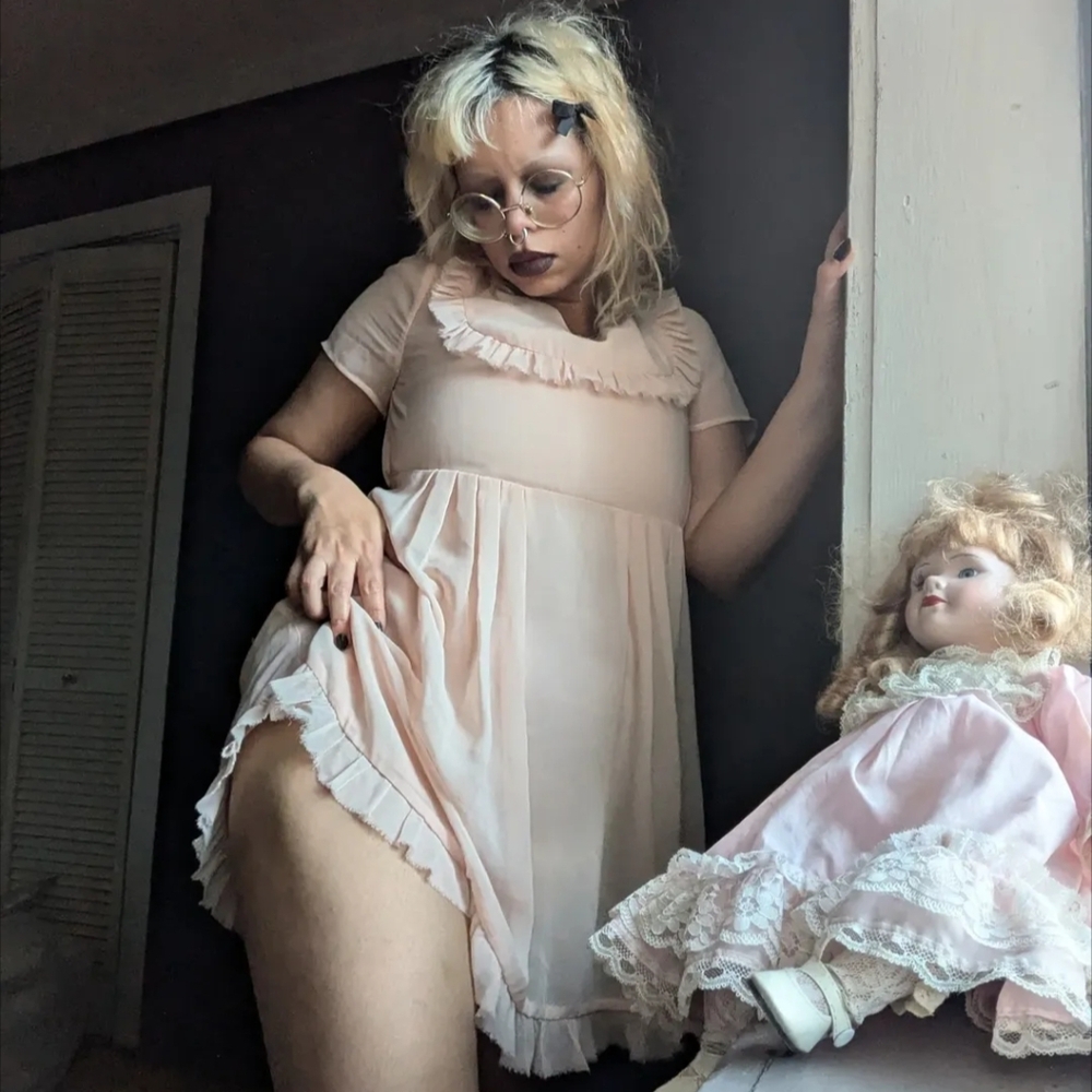 Courtney Love Nasty Gal Best Sunday Dress Blushy Pink Babydoll Dress Size Sm